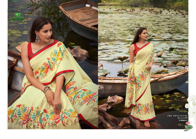 Sanskar Sadgi Casual Daily Wear Georgette Printed Saree Collection